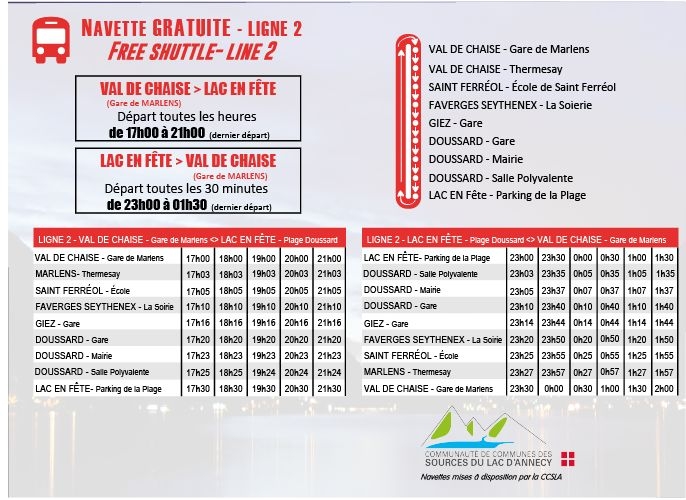 Navette ligne 2 - LAC EN FÊTE 25